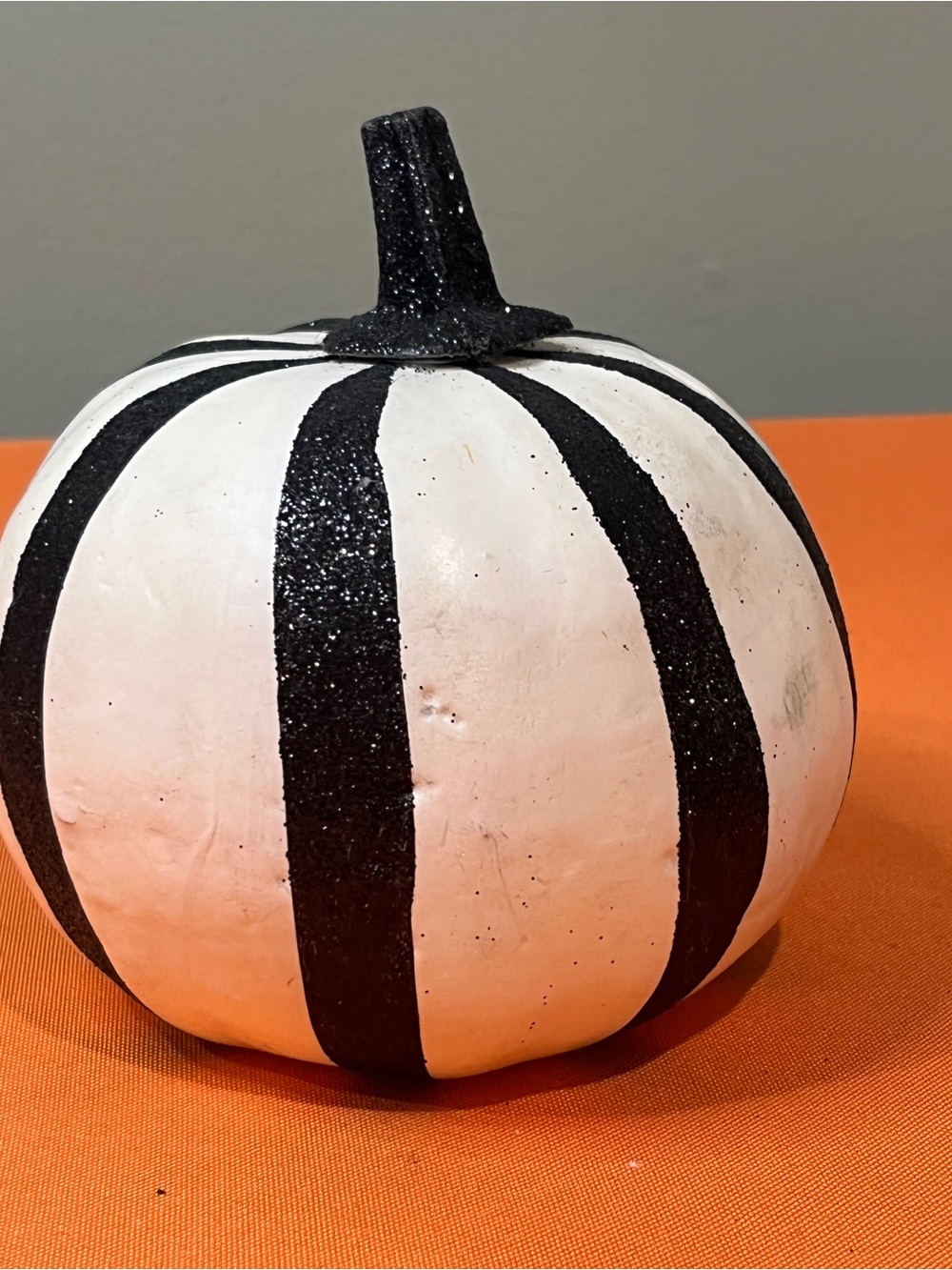 White and Black Decorative Pumpkins - Holiday Tabletop Décor - Picture 8 of 16